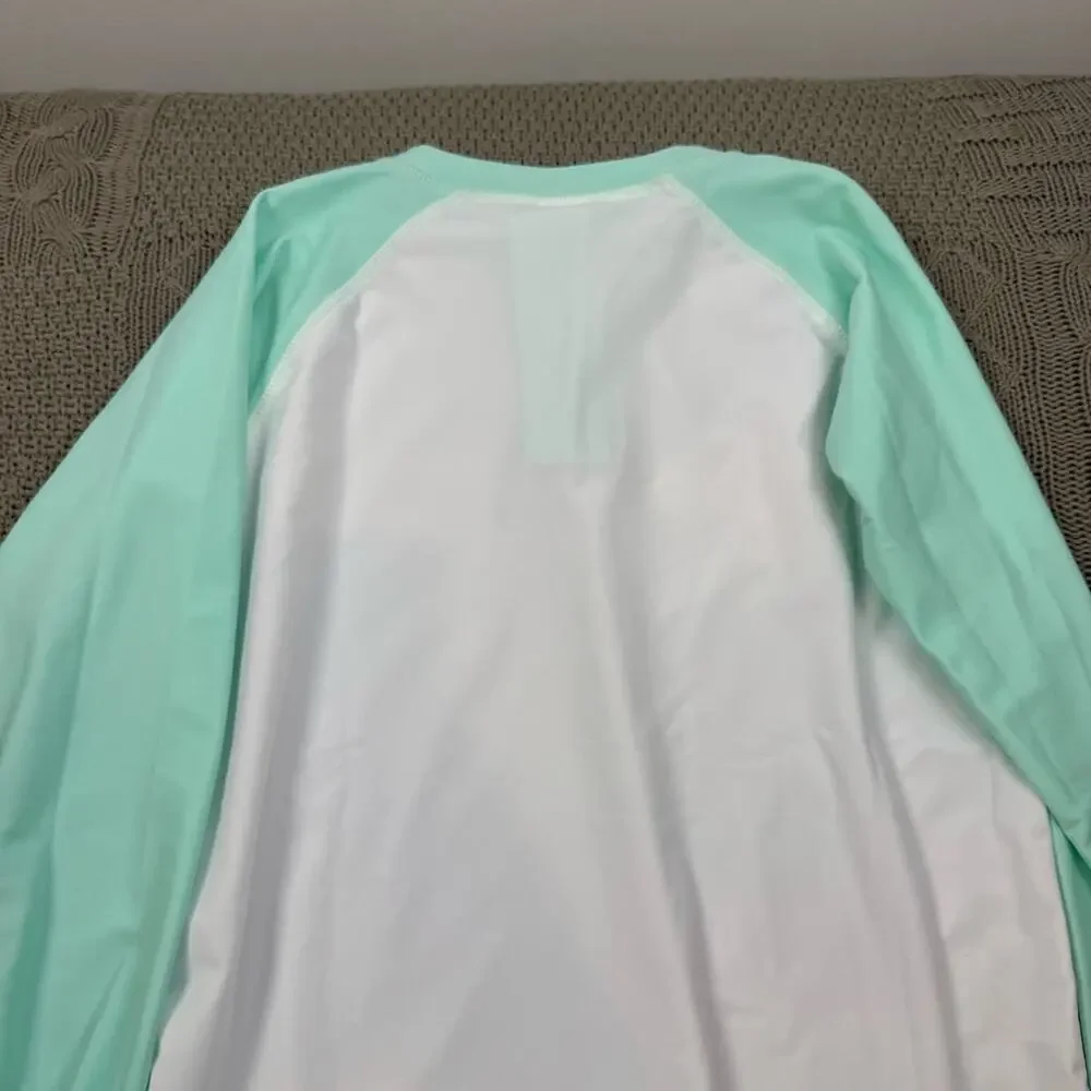 Shade Critters Kids Swim Rashguard - White and Mint ~ 10